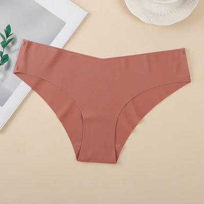 Seamless V-Waist Ice Silk Panties (7-Pack)